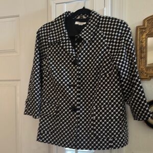 Talbots Black and White Checkered Blazer
